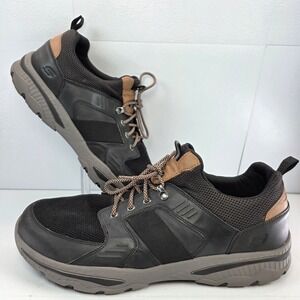 Skechers Relaxed Fit Air-Cooled Memory Foam Mens Black Brown 65588 Size 13